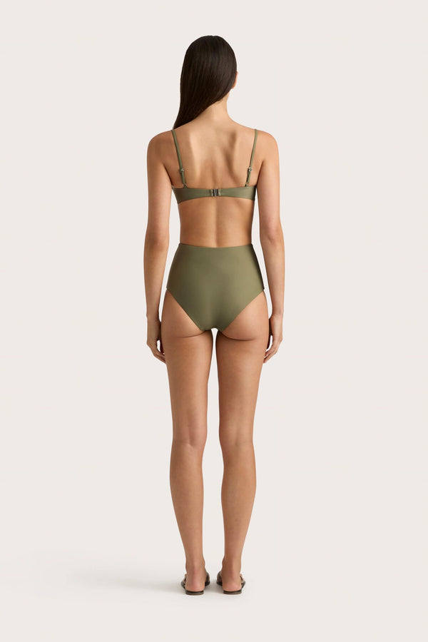 Faithfull The Brand Stefania Bikini Top Khaki - Final Sale