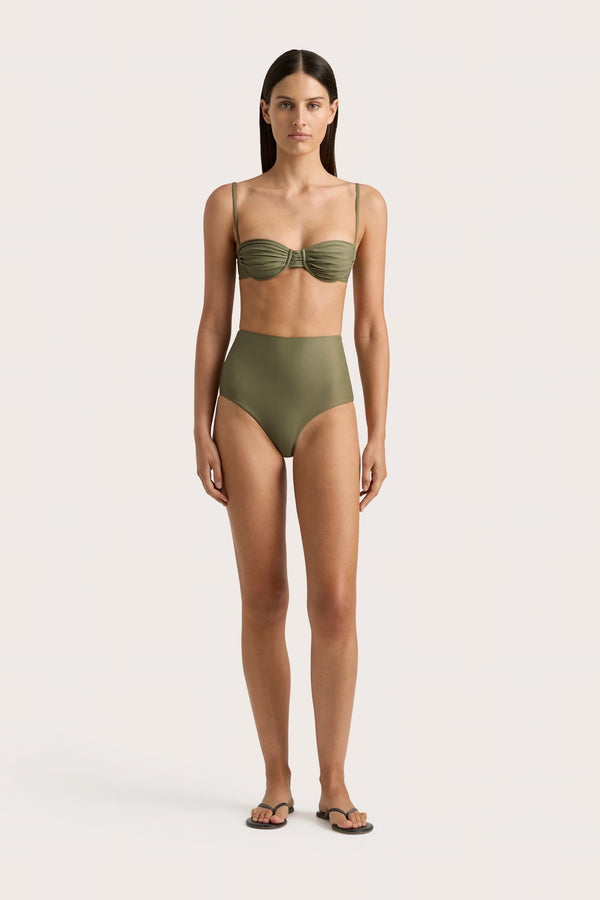 faithfull the brand Stefania Bikini Top Khaki - Final Sale