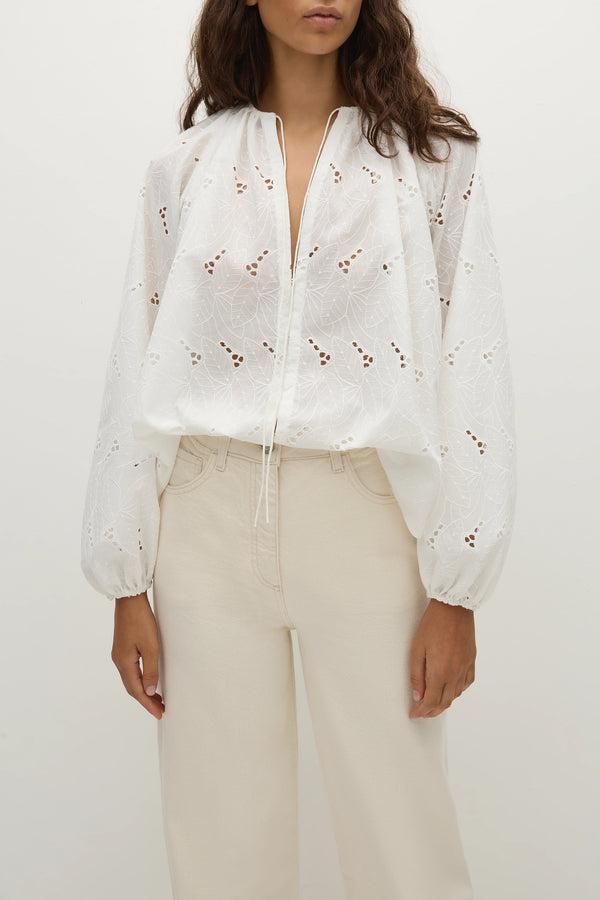 Faithfull The Brand Thora Blouse Birgitta Broderie Anglaise White