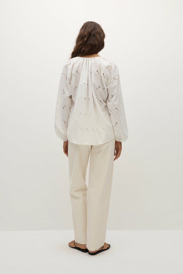 Faithfull The Brand Thora Blouse Birgitta Broderie Anglaise White
