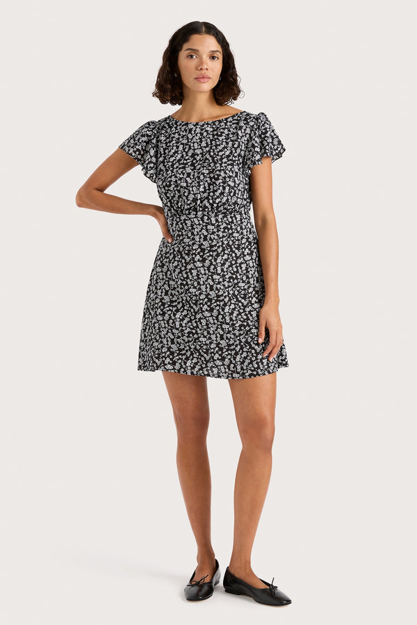 faithfull the brand Valras Mini Dress Amaryllis Floral Black - Final Sale