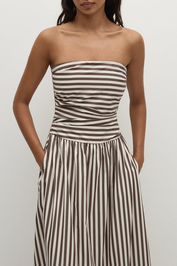 Faithfull The Brand Vera Maxi Dress Norway Stripe Espresso