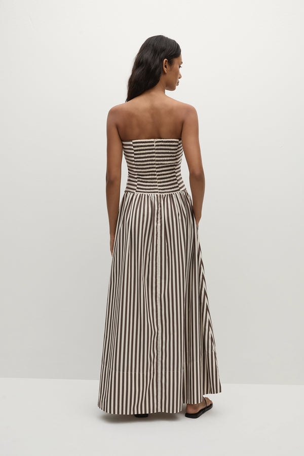 Faithfull The Brand Vera Maxi Dress Norway Stripe Espresso
