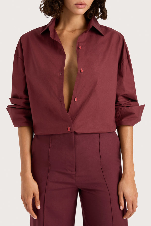 Faithfull The Brand Vieste Shirt Bordeaux - Final Sale