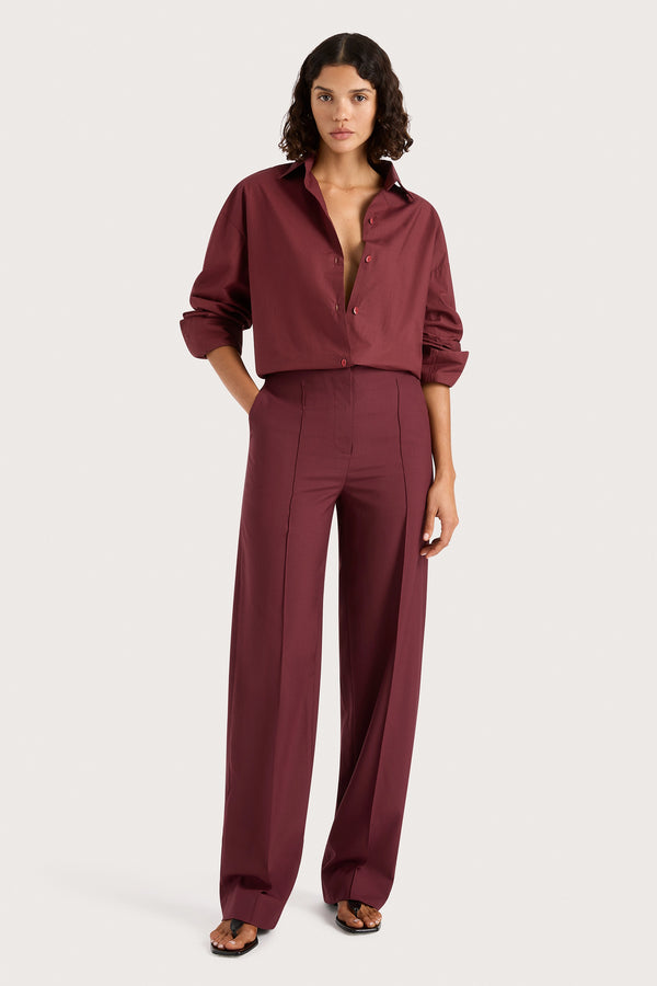 faithfull the brand Vieste Shirt Bordeaux - Final Sale