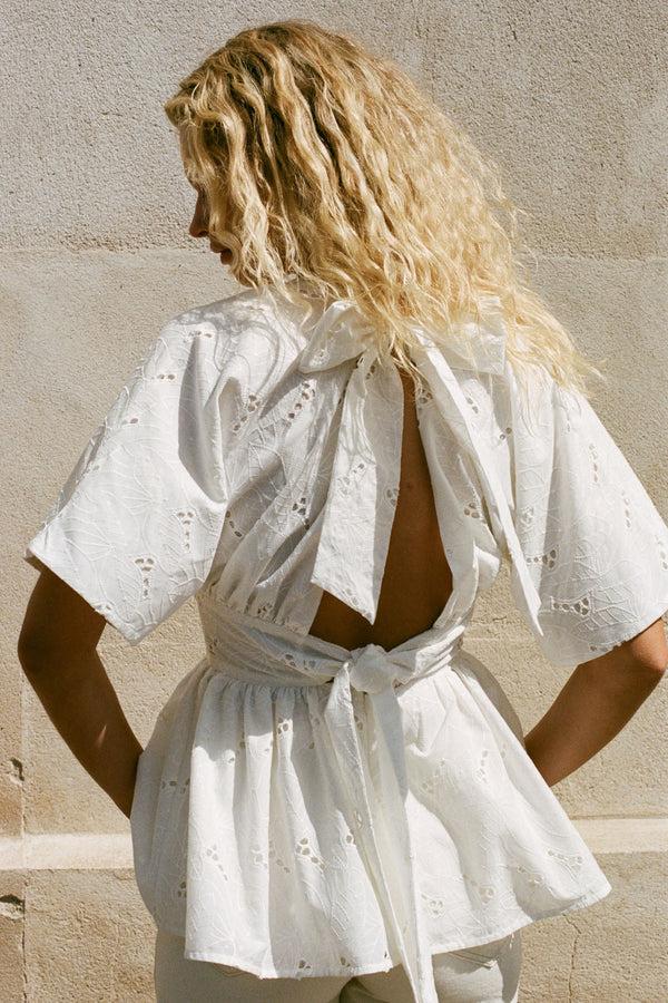 Faithfull The Brand Vilde Top Birgitta Broderie Anglaise White