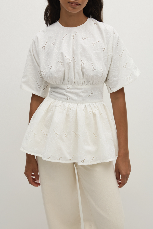Faithfull The Brand Vilde Top Birgitta Broderie Anglaise White