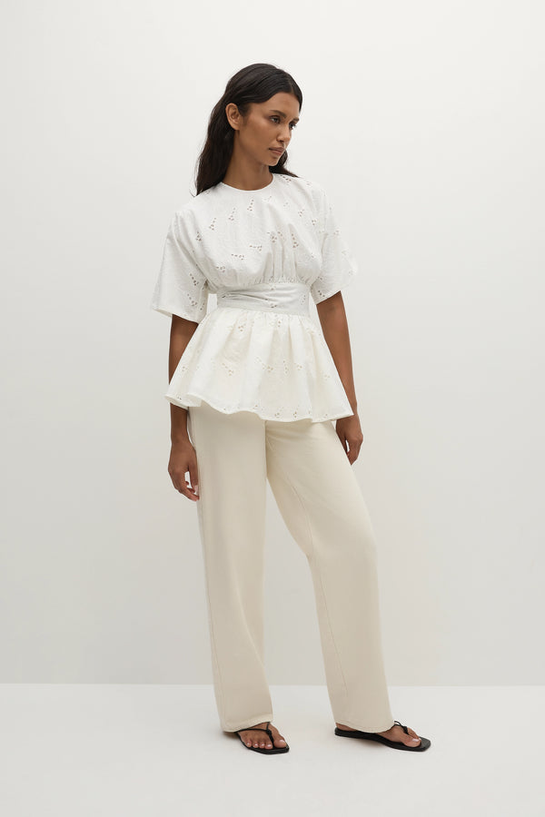 Faithfull The Brand Vilde Top Birgitta Broderie Anglaise White