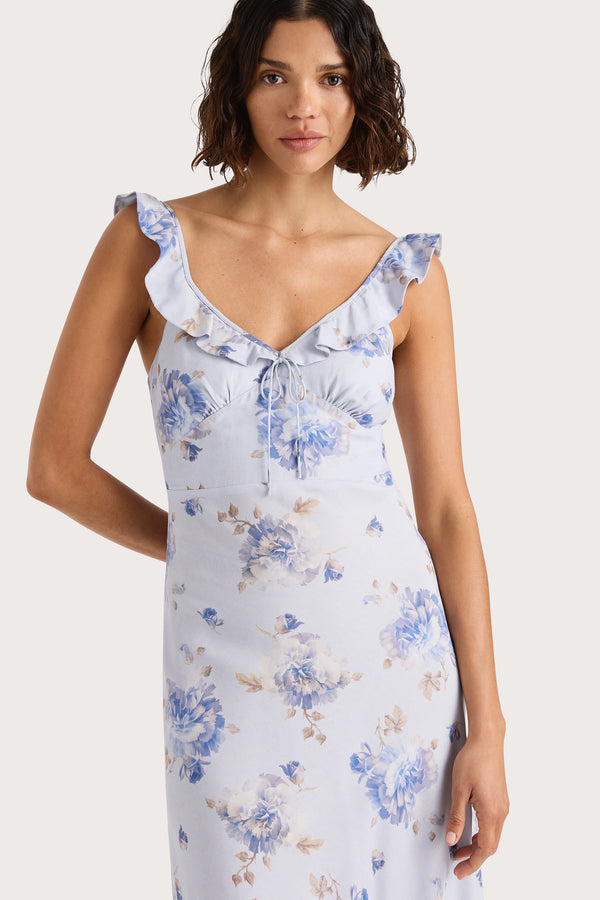 Faithfull The Brand Yvonne Midi Dress Leona Floral Lilac