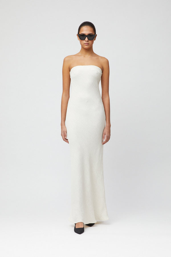 fall winter spring summer Amara Strapless Dress Cream