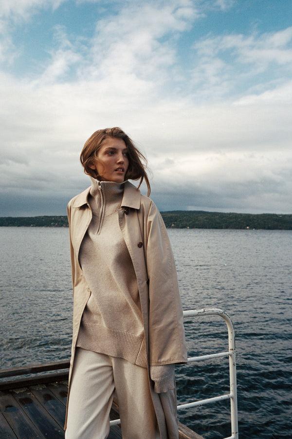 fall winter spring summer Anchorage Trench Coat Travertine