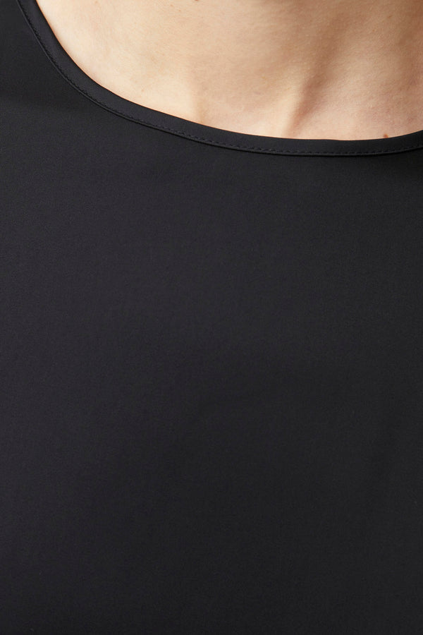 Fall Winter Spring Summer Anouk Simple Long Sleeve Viscose Blouse Jet Black