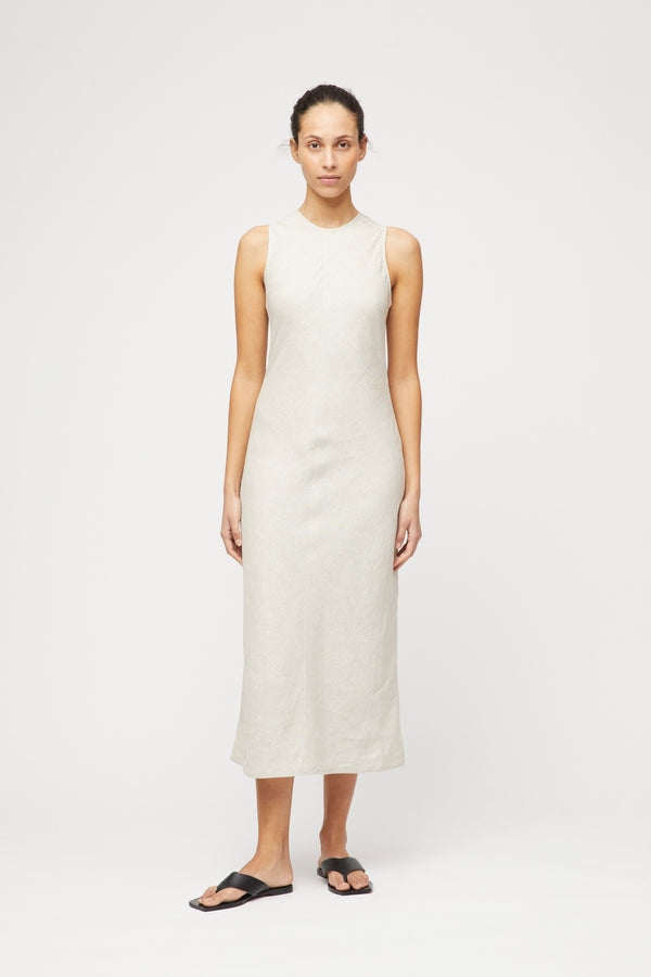 Fall Winter Spring Summer Bias Cut Linen Dress Jet Black