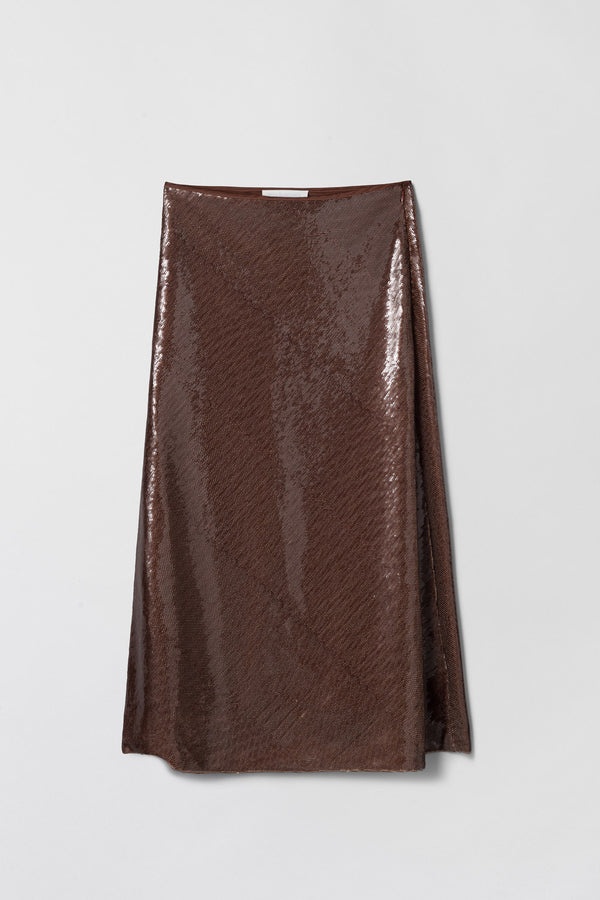 Fall Winter Spring Summer Bias Cut Sequin Skirt Cola