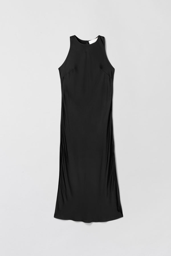 Fall Winter Spring Summer Bias Cut Spark Dress Jet Black