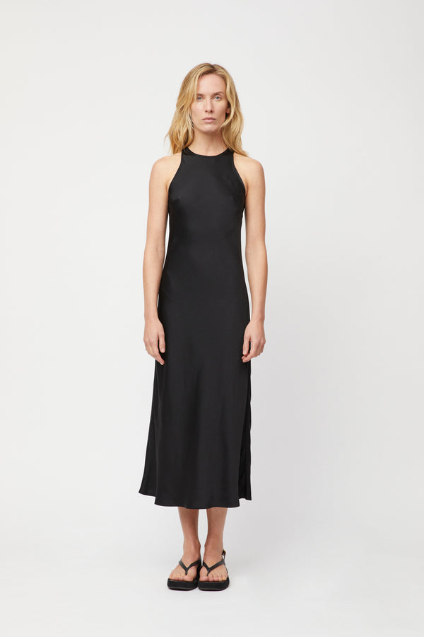 fall winter spring summer Bias Cut Spark Dress Jet Black