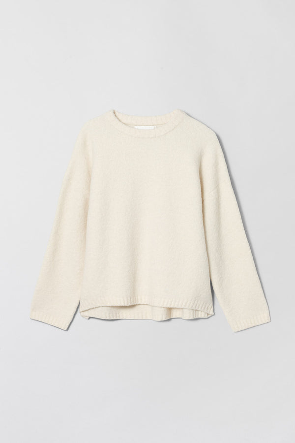 Fall Winter Spring Summer Boucle Cocoon Roundneck Cream