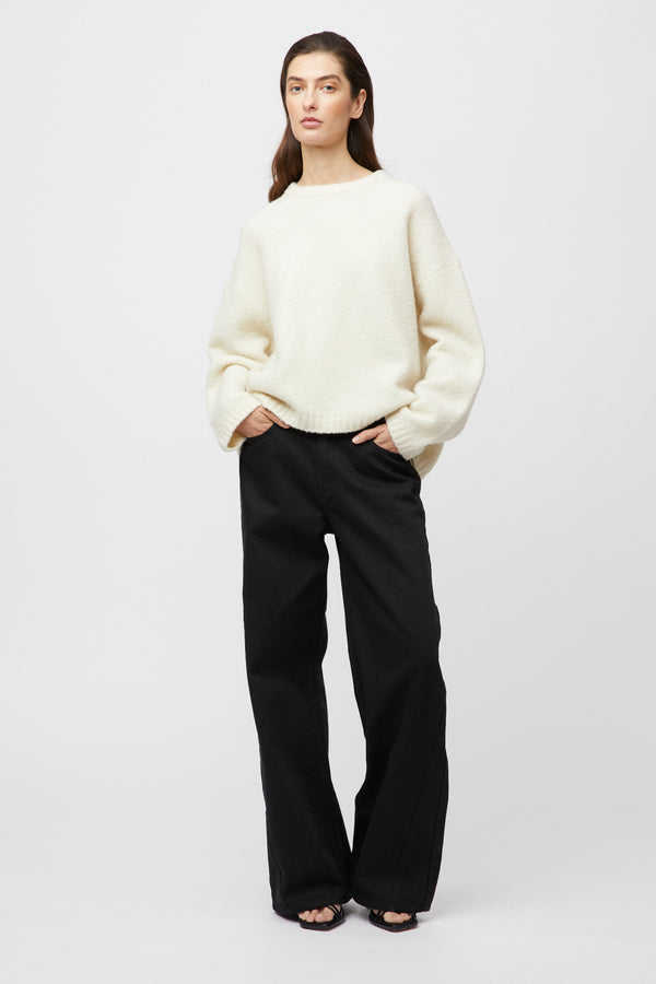 fall winter spring summer Boucle Cocoon Roundneck Cream