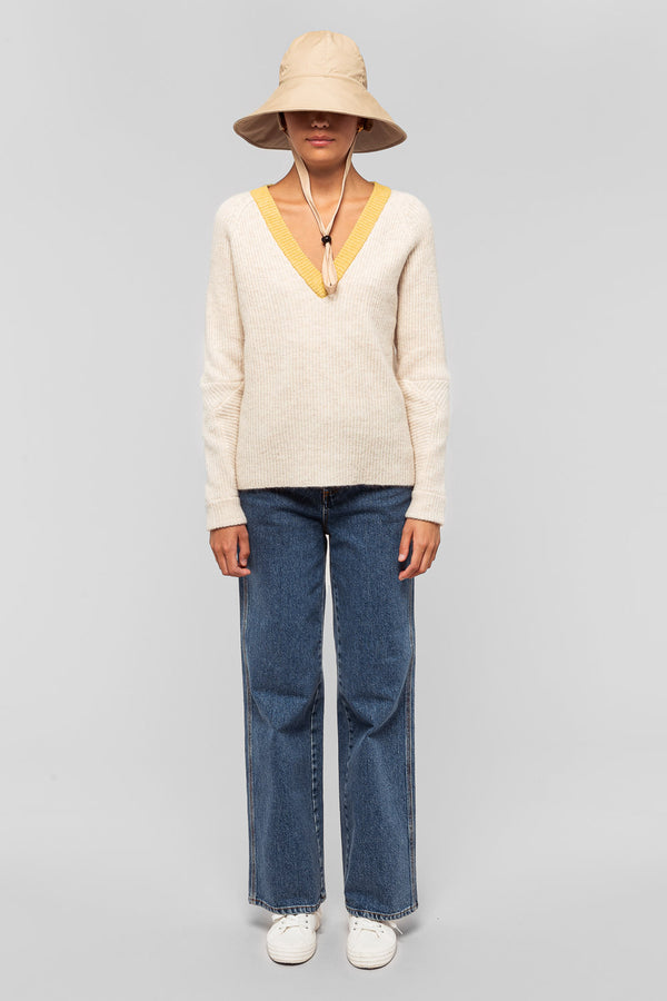 fall winter spring summer Bravo V- Neck Papyrus Block