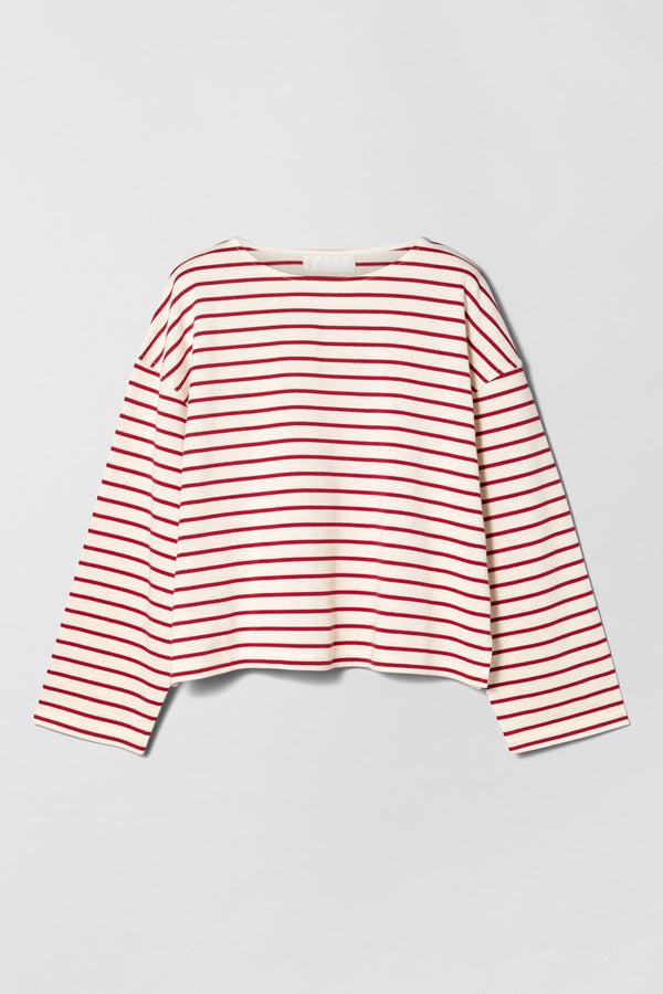 Fall Winter Spring Summer Breton Boatneck Longsleeve Cream Winetasting Stripe