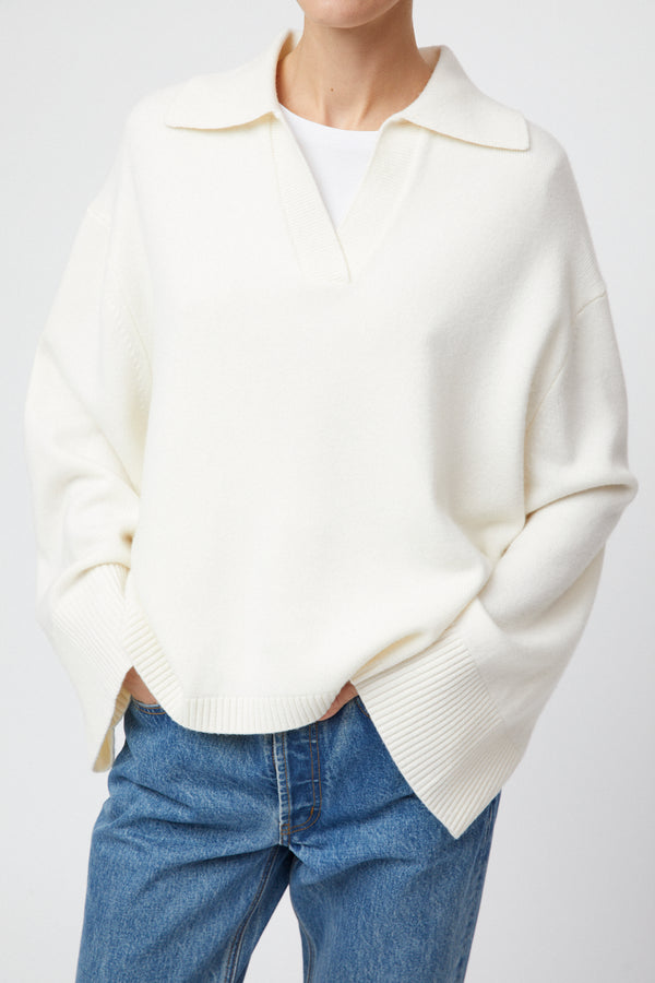 Fall Winter Spring Summer Cape Cod Polo Sweater Macadamia