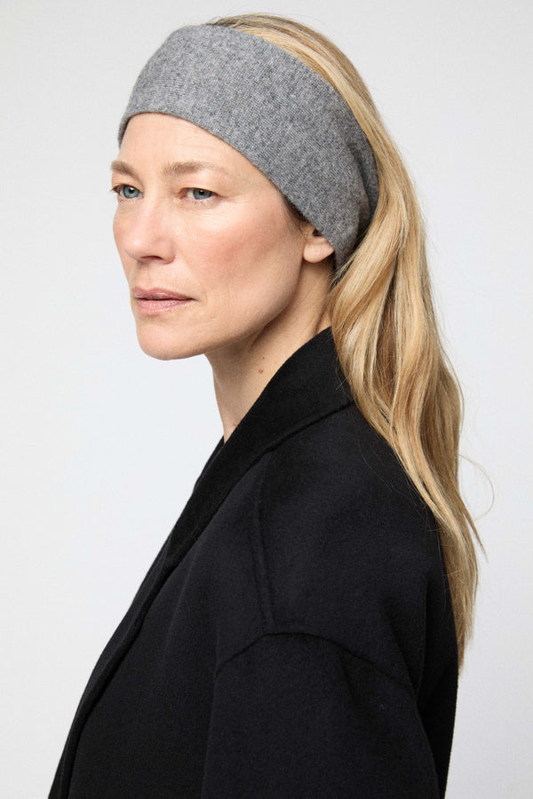 Fall Winter Spring Summer Cashmere Headband Gray Melange