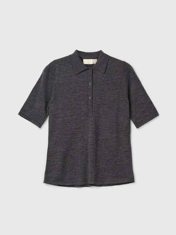 fall winter spring summer Celeste Pique Tee Charcoal Grey Melange