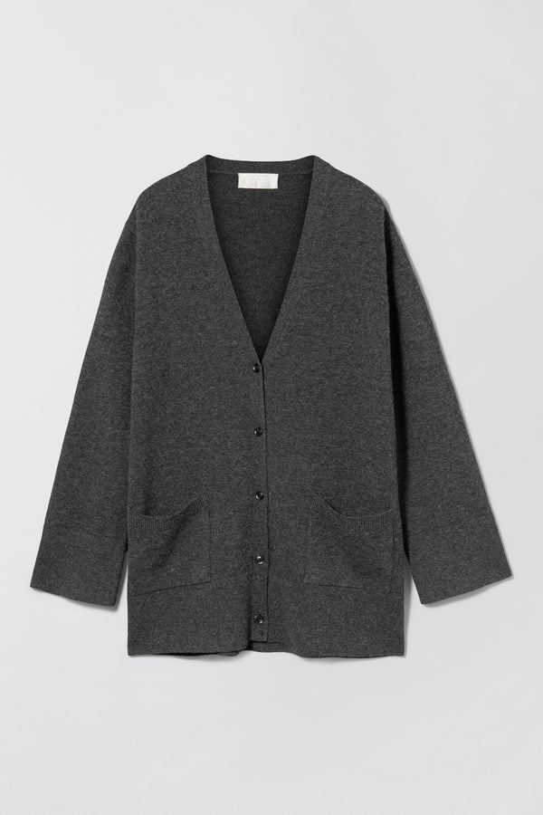 fall winter spring summer Charles Cardigan Charcoal Grey