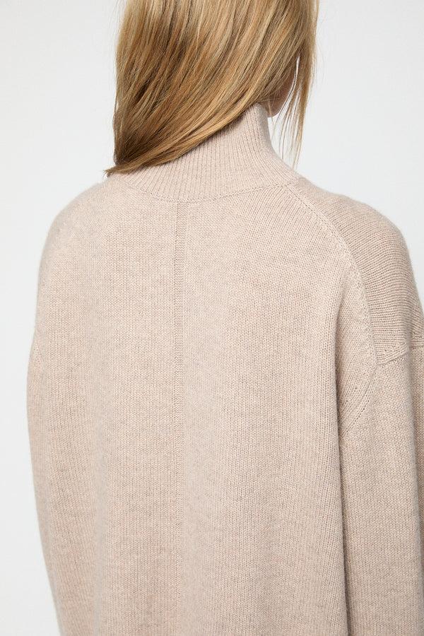 Fall Winter Spring Summer Chunky Cashmere Turtleneck Wheat