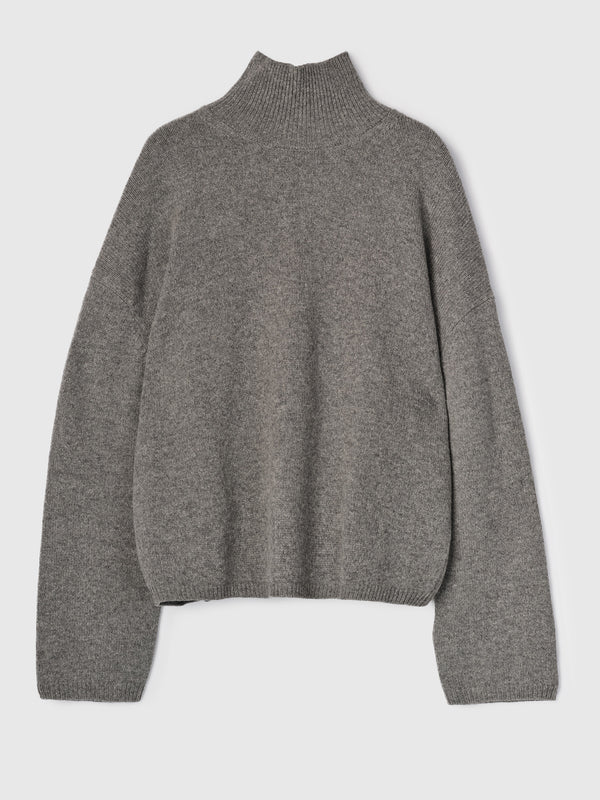 fall winter spring summer Chunky Turtleneck Gray Melange