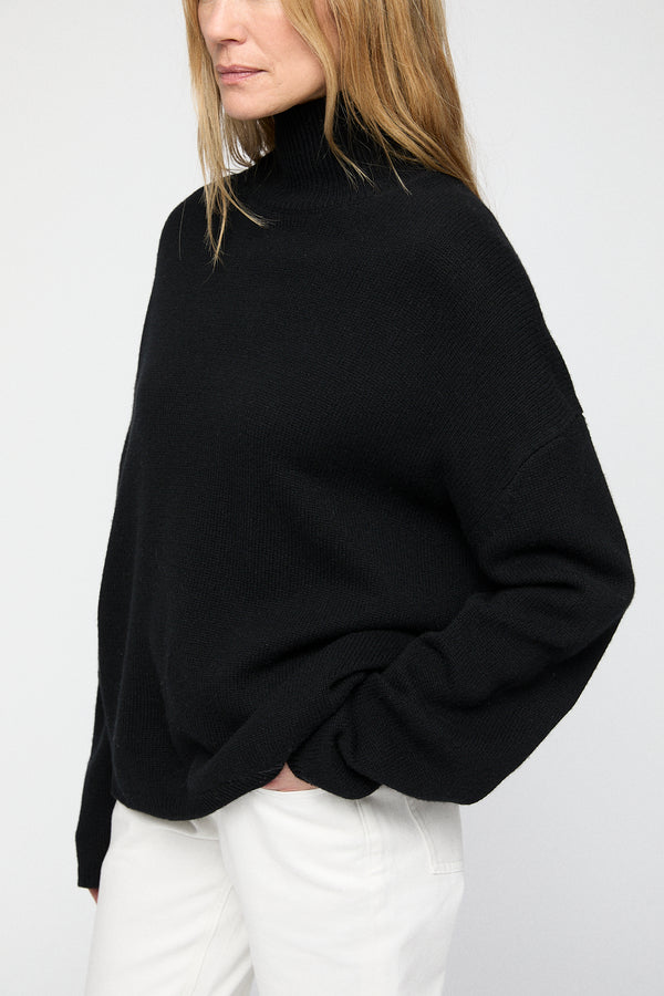 Fall Winter Spring Summer Chunky Turtleneck Jet Black