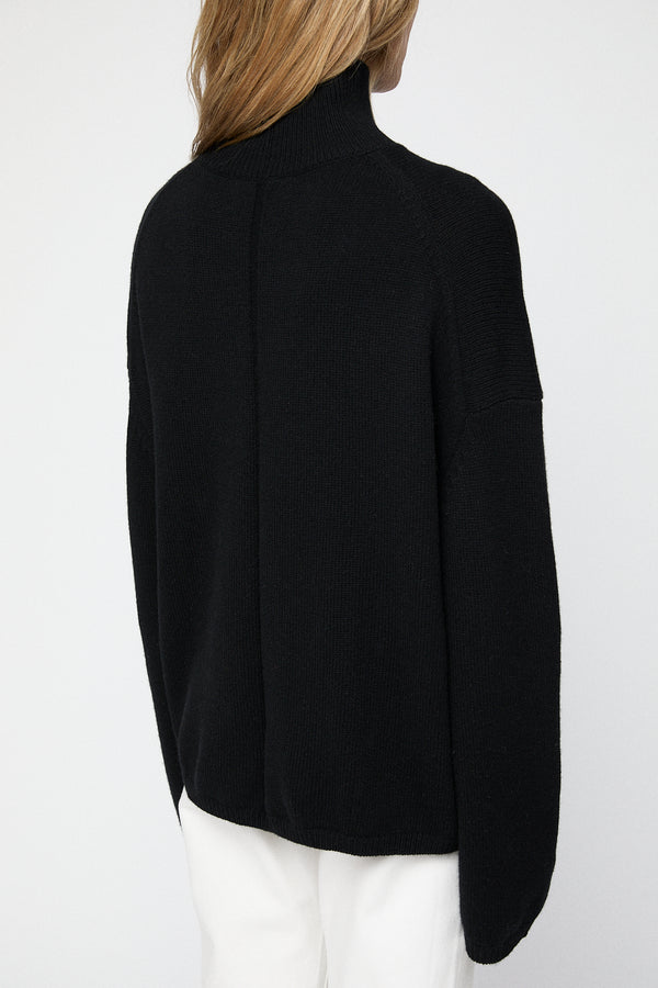 Fall Winter Spring Summer Chunky Turtleneck Jet Black