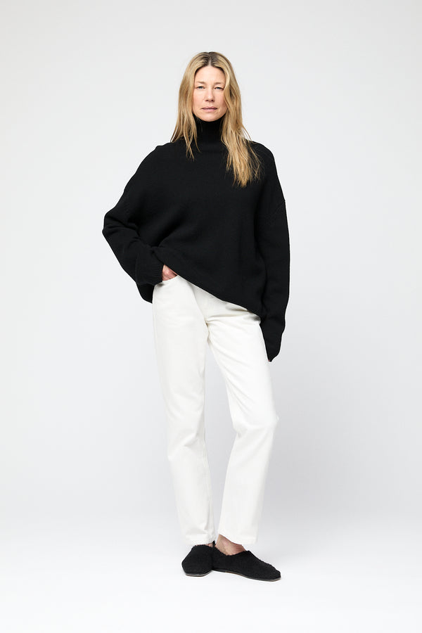 fall winter spring summer Chunky Turtleneck Jet Black