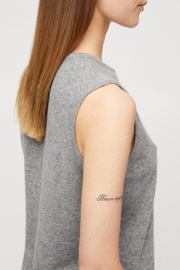 Fall Winter Spring Summer Classic Cashmere Tank Grey Melange