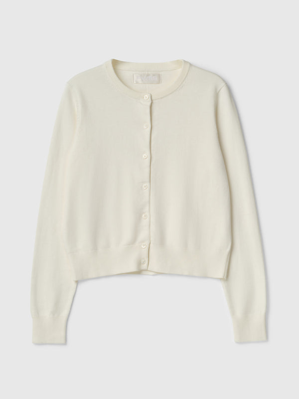 Fall Winter Spring Summer Classic Cotton Cardigan Cream