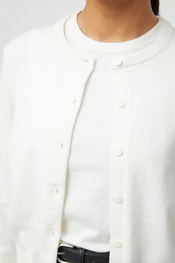 Fall Winter Spring Summer Classic Cotton Cardigan Cream