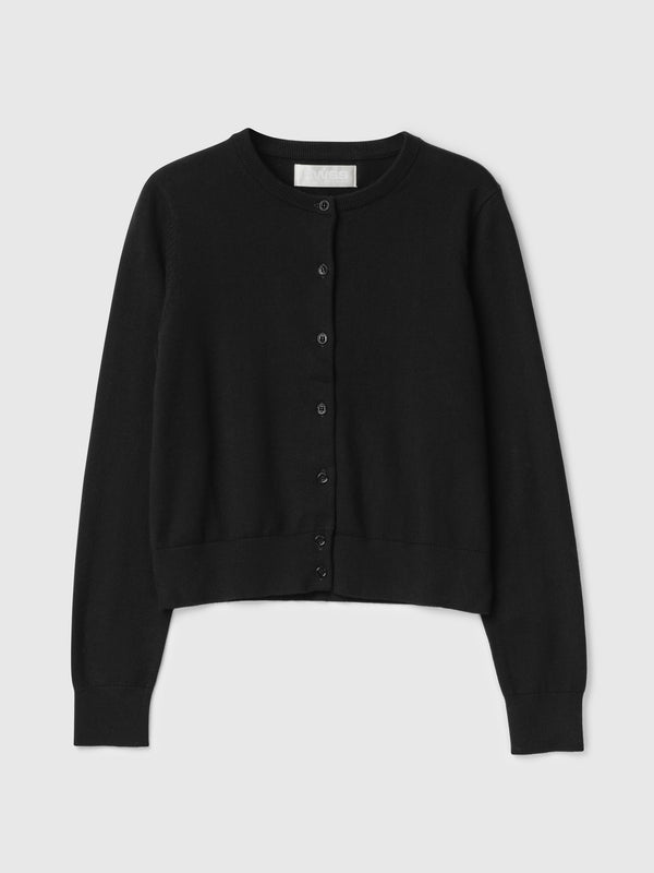 fall winter spring summer Classic Cotton Cardigan Jet Black