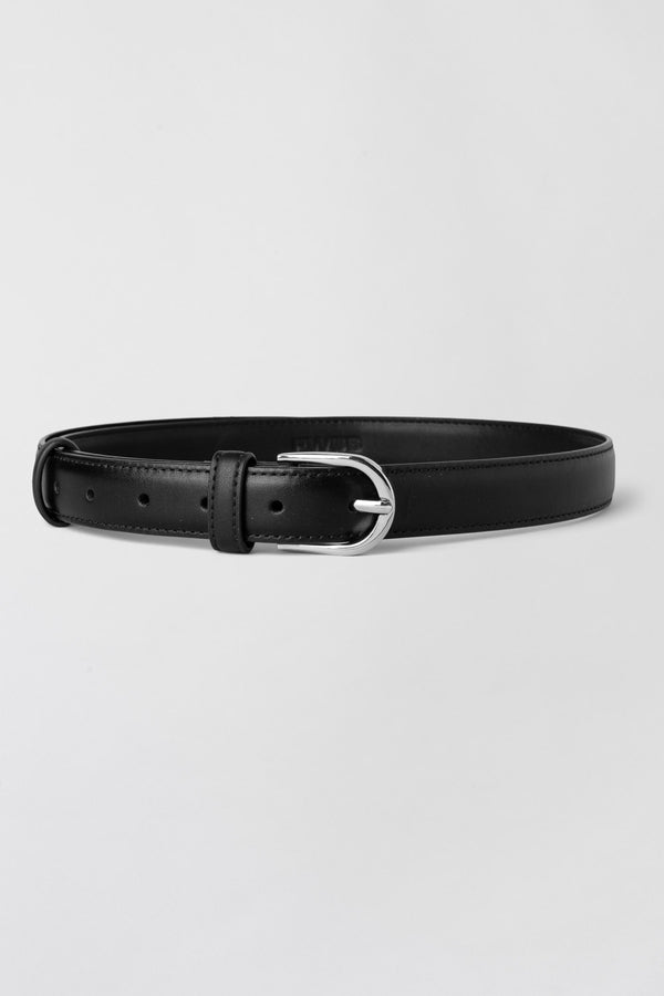 fall winter spring summer Classic Leather Belt Jet Black