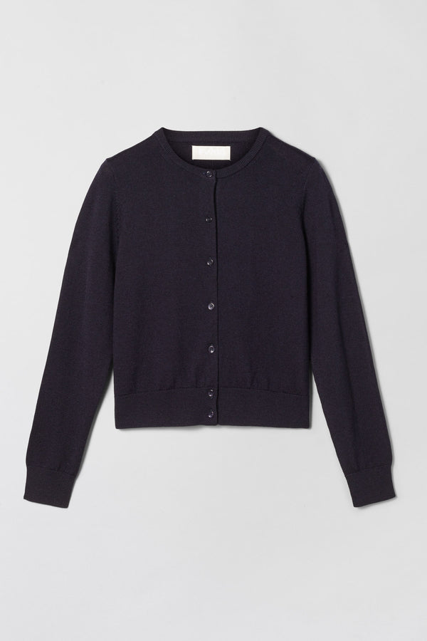 Fall Winter Spring Summer Classic Merino Cardigan Navy