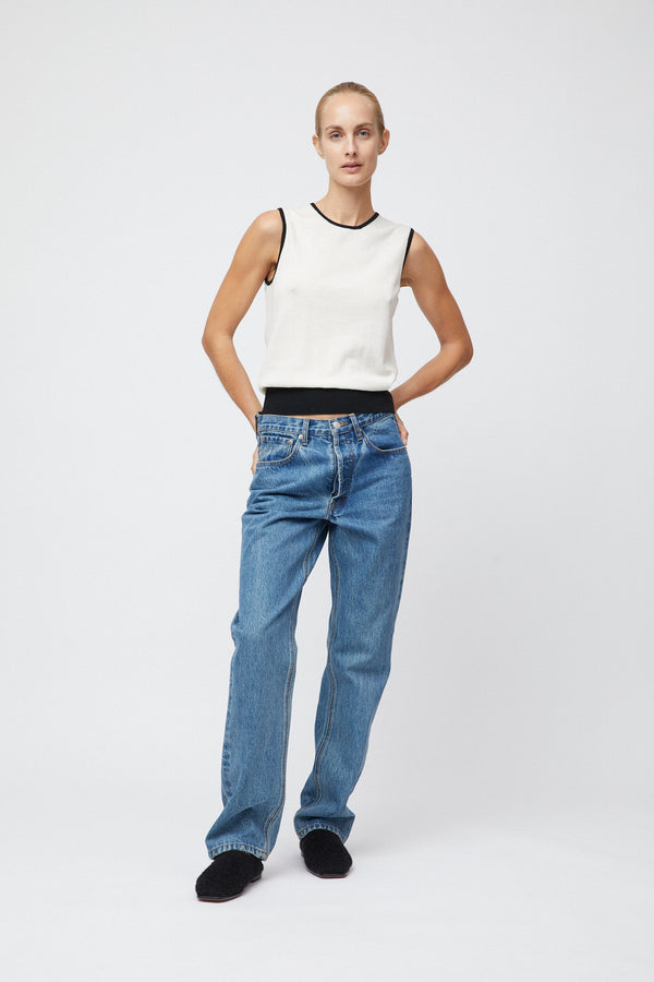 fall winter spring summer Classic Merino Tank Cream Black