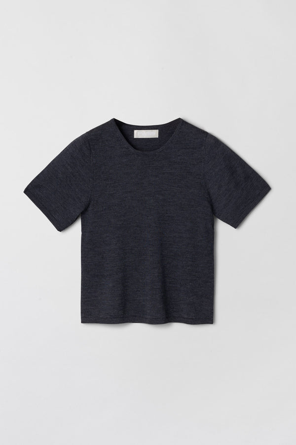 fall winter spring summer Classic Merino Tee Charcoal Grey Melange