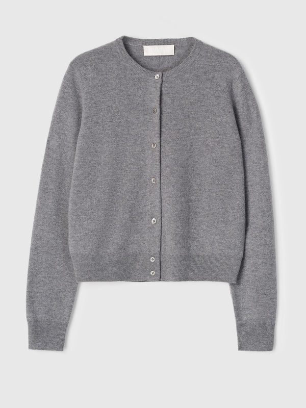 fall winter spring summer Classic Wool Cardigan Gray Melange