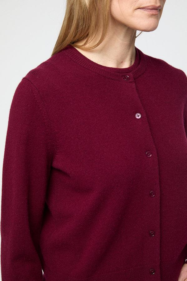 Fall Winter Spring Summer Classic Wool Cardigan Jet Black