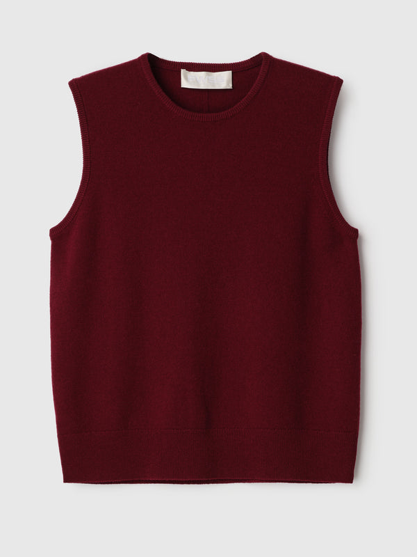 Fall Winter Spring Summer Classic Wool Tank Burgundy