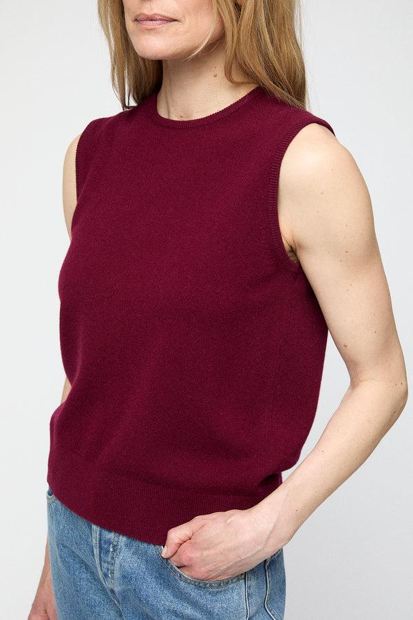 Fall Winter Spring Summer Classic Wool Tank Burgundy