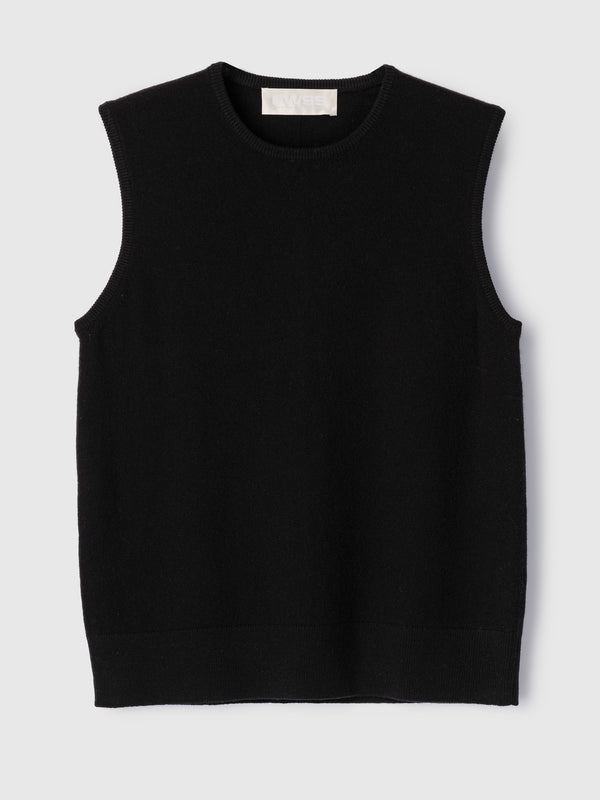 Fall Winter Spring Summer Classic Wool Tank Jet Black