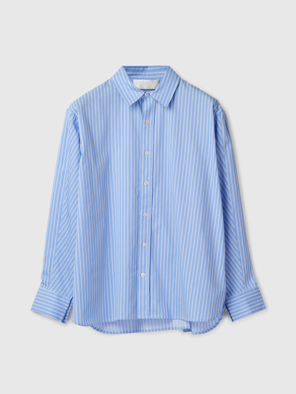 Fall Winter Spring Summer Coastal Shirt Blue White Double Pinstripe