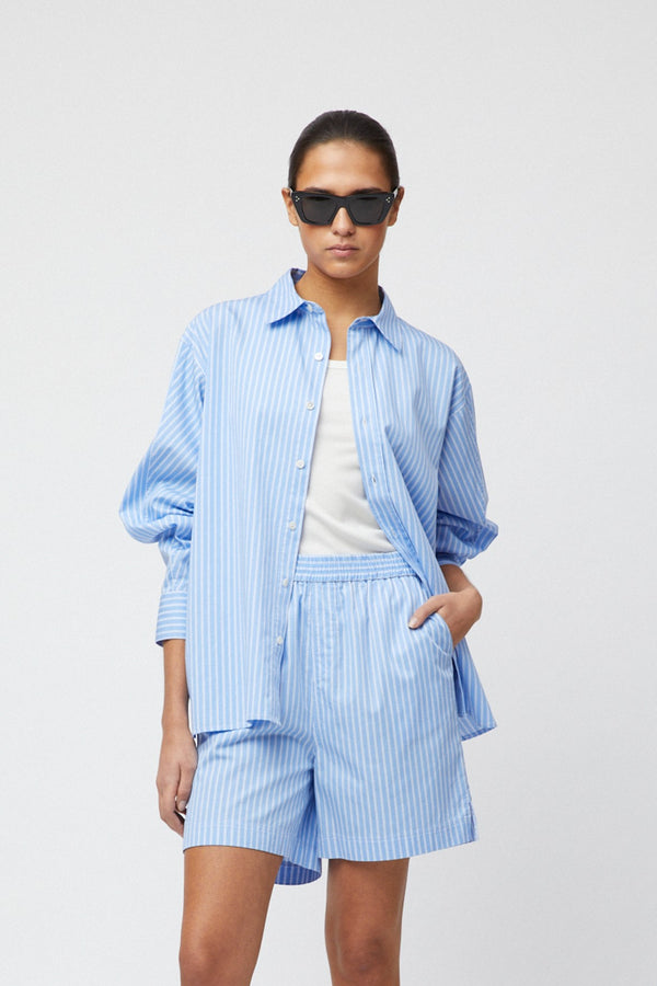 fall winter spring summer Coastal Shirt Blue White Double Pinstripe