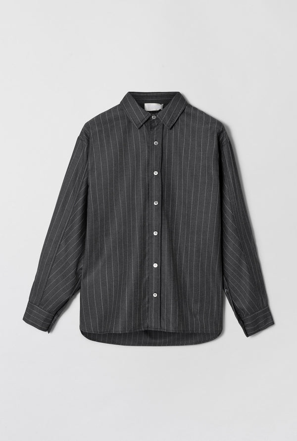 Fall Winter Spring Summer Coastal Shirt Charcoal Pinstripe