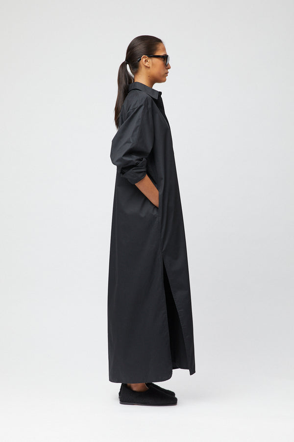 Fall Winter Spring Summer Coastal Shirt Dress Jet Black